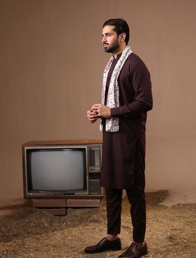 PLUM CASUAL KAMEEZ SHALWAR