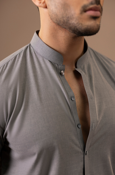 GREY CASUAL KAMEEZ SHALWAR. - Image 3