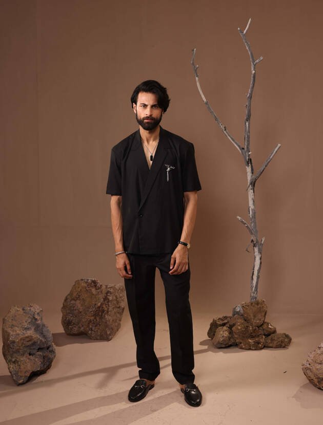 BLACK CLEAN CUT CO-ORD SET