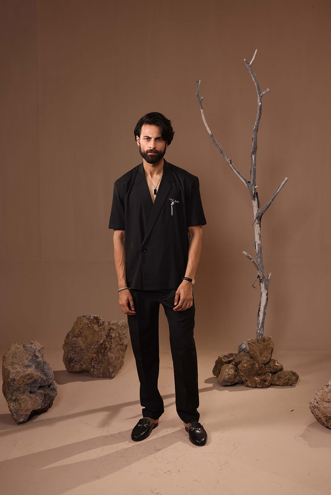 BLACK CLEAN CUT CO-ORD SET