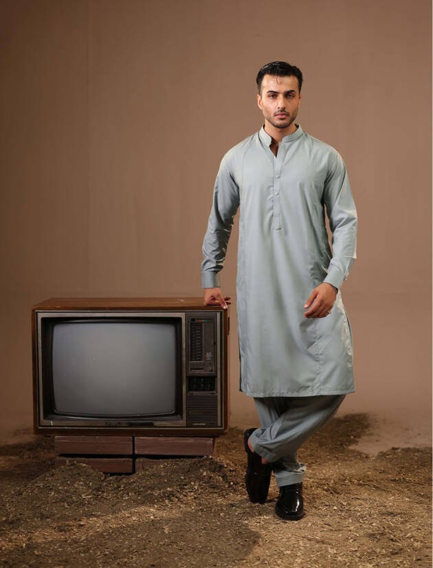 GRAPE GREEN SEMI-FORMAL KAMEEZ SHALWAR