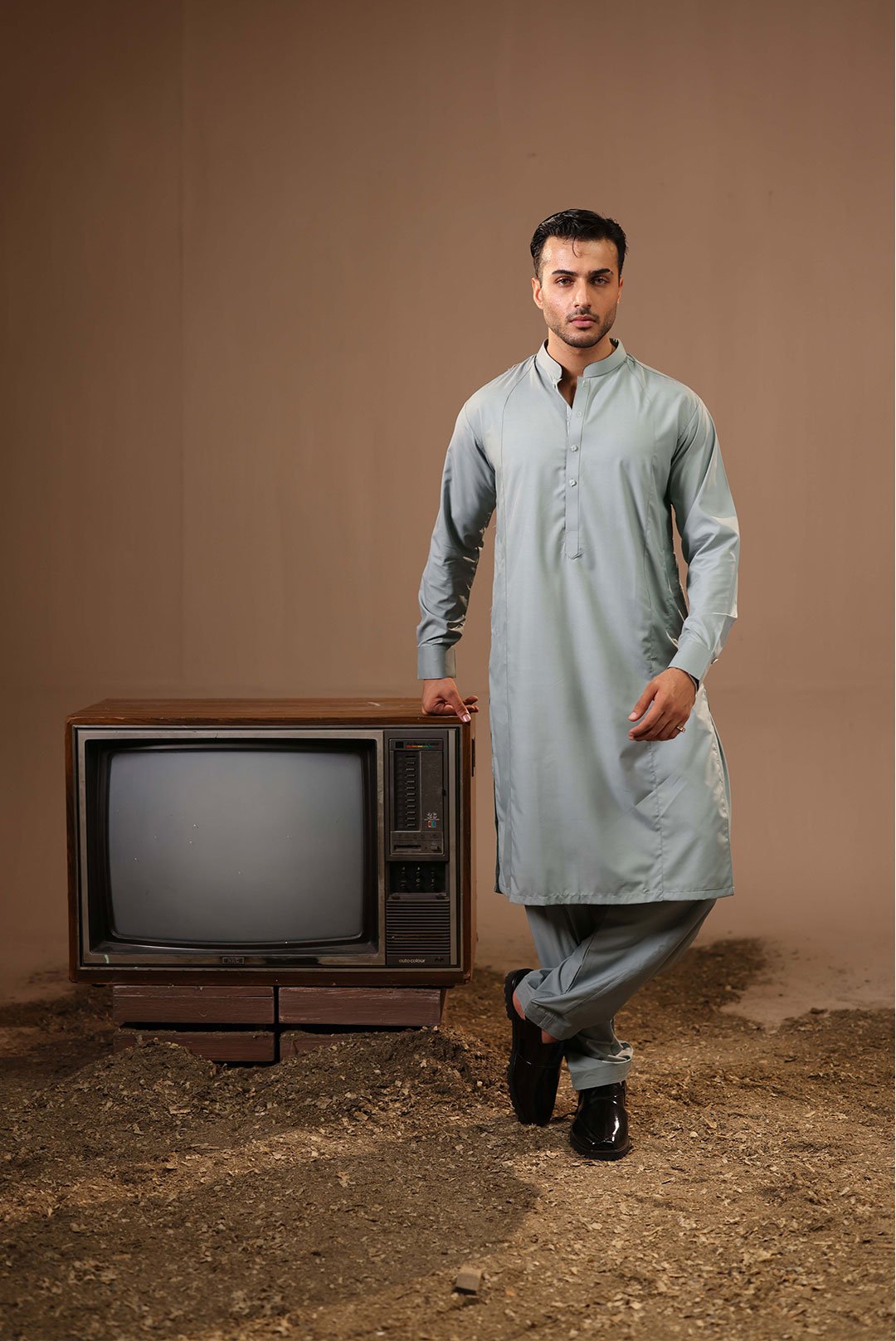 GRAPE GREEN SEMI-FORMAL KAMEEZ SHALWAR
