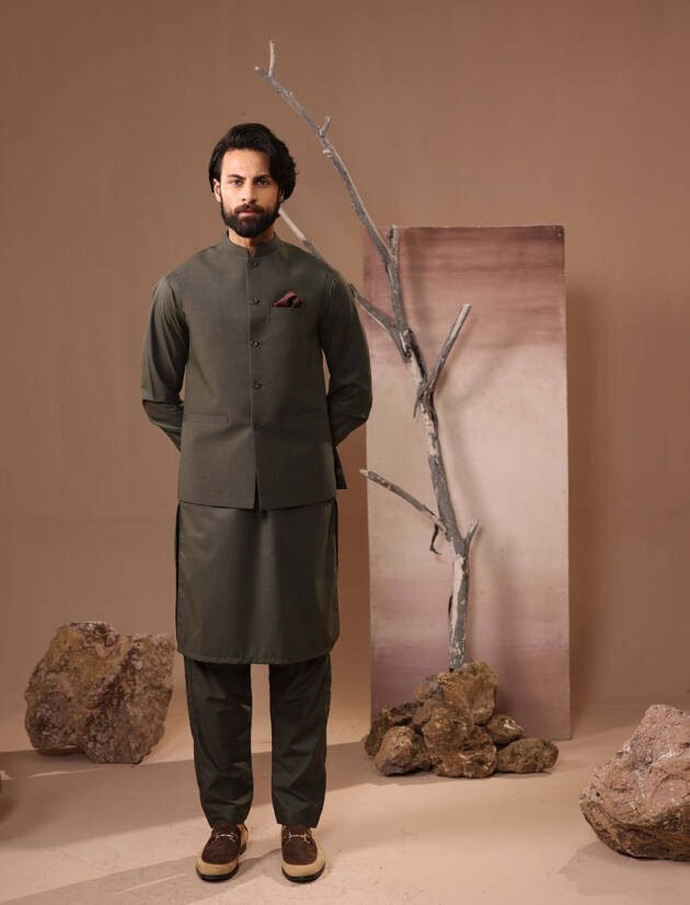 SUIT WITH MATCHING WAISTCOAT