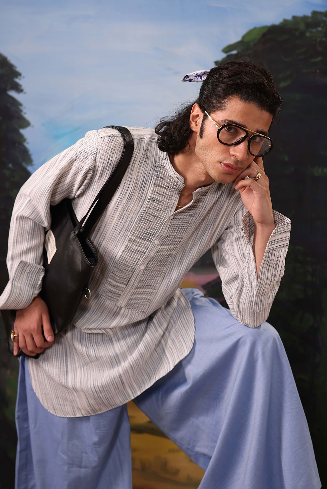 GREY AND SKY BLUE CLEAN CUT CO-ORD SET - Image 3