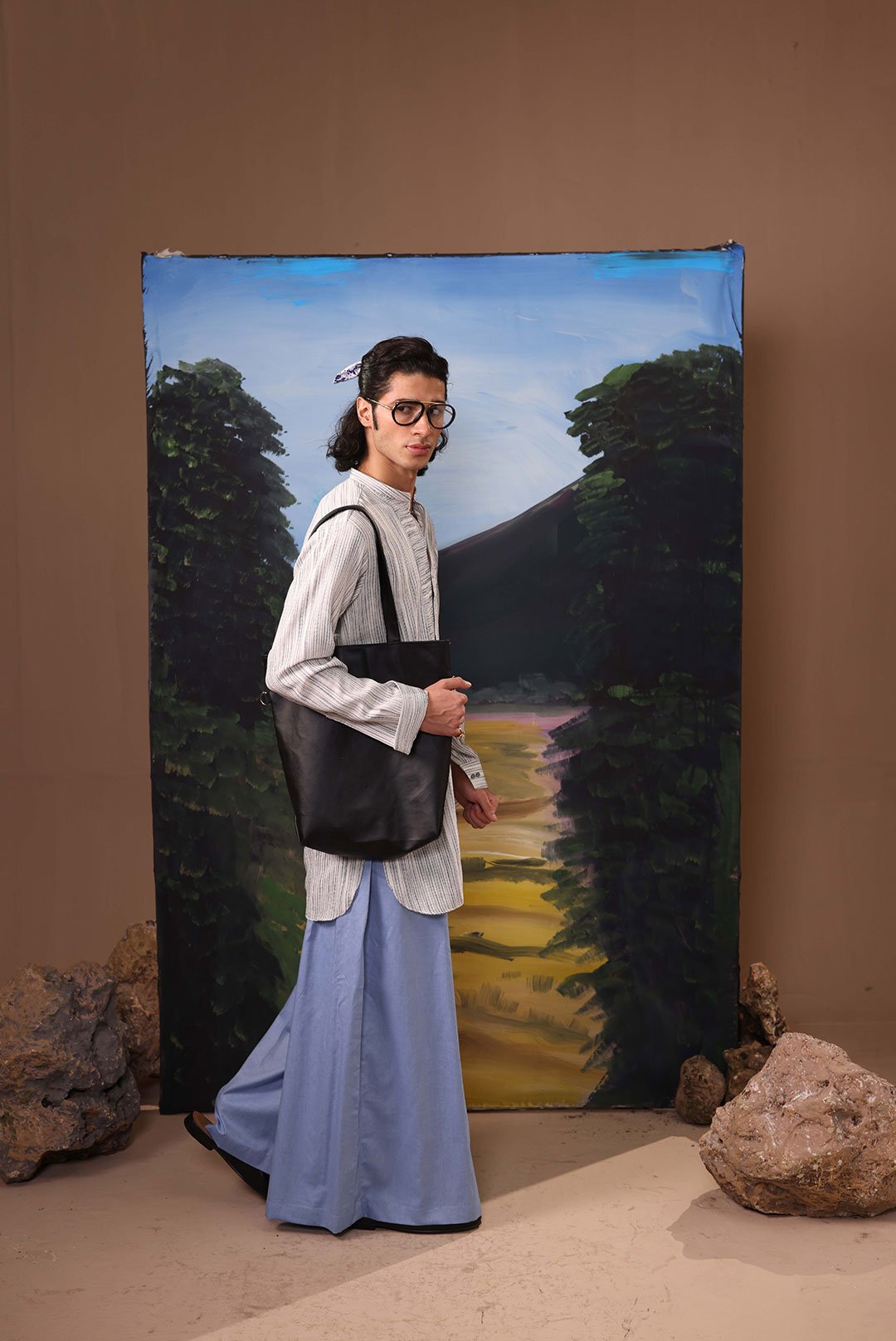 GREY AND SKY BLUE CLEAN CUT CO-ORD SET - Image 2