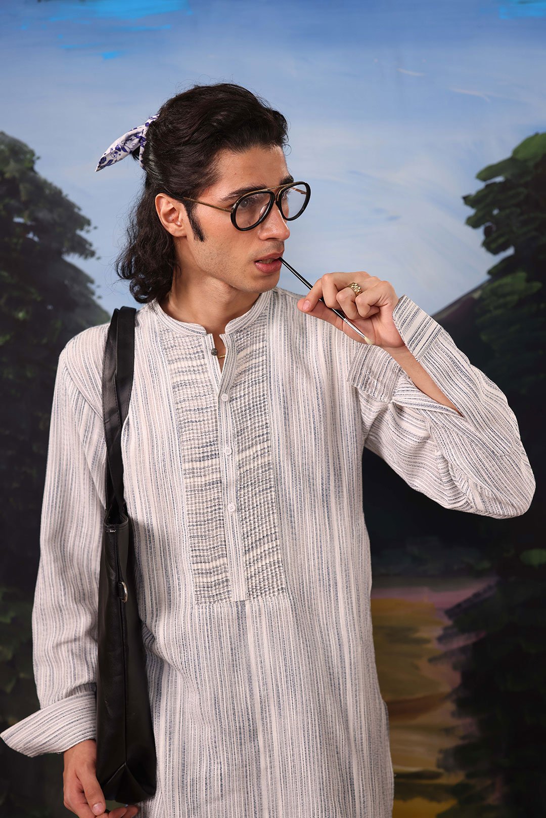 GREY AND SKY BLUE CLEAN CUT CO-ORD SET - Image 4