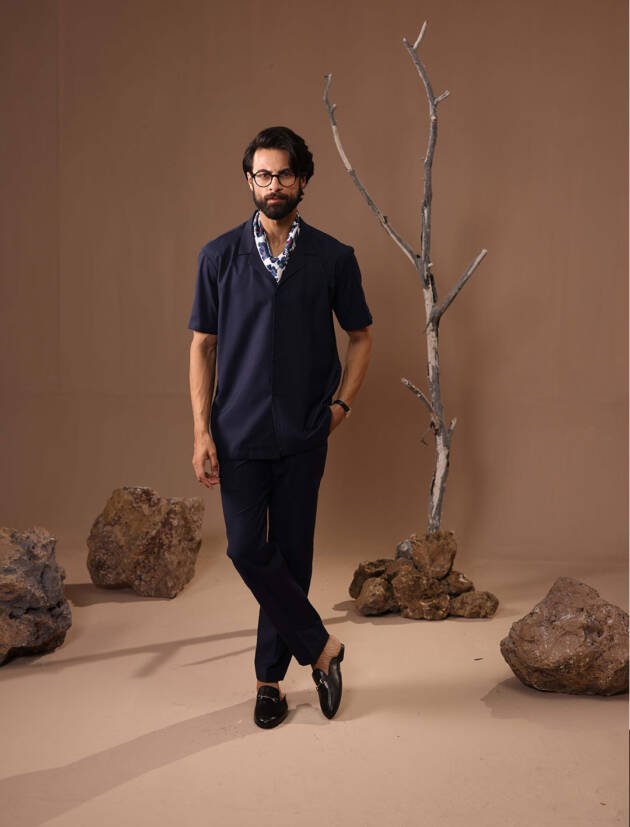 NAVY BLUE CLEAN CUT CO-ORD SET