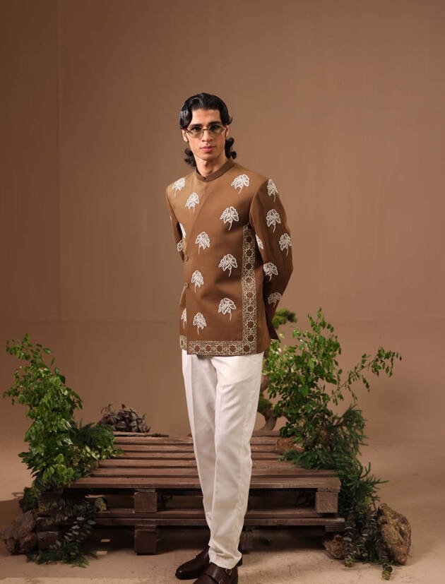 BROWN EMBELLISHED COAT