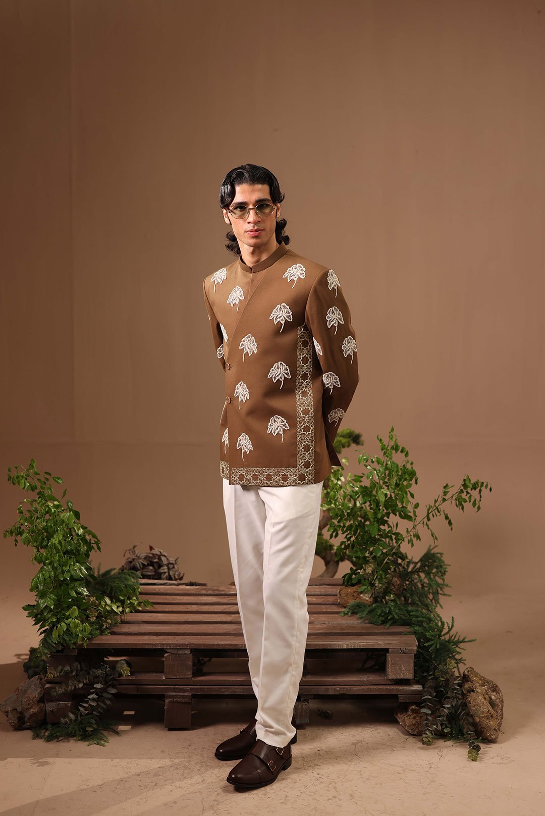 BROWN EMBELLISHED COAT