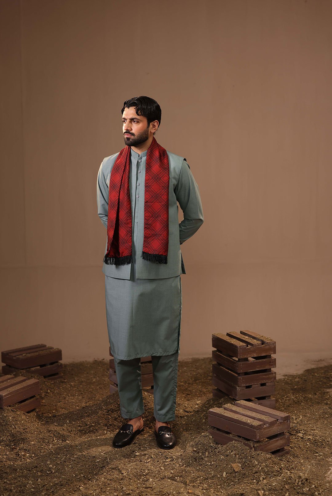 SUIT WITH MATCHING WAISTCOAT