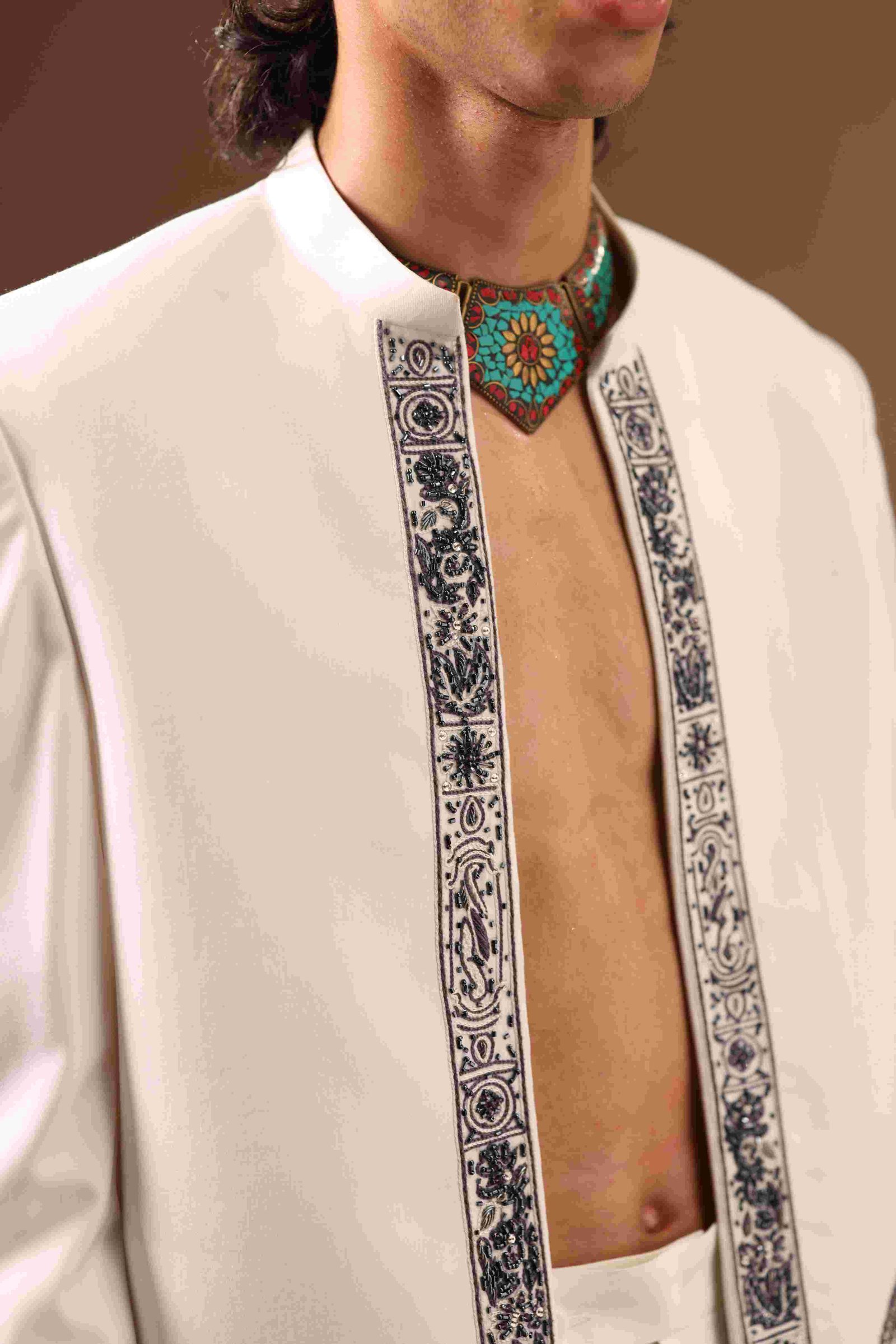 OFF-WHITE EMBELLISHED COAT - Image 3